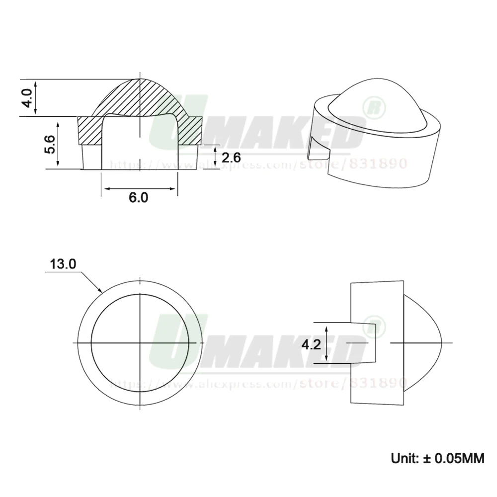 13MM LED Lens 1W 3W 5W High Power Lights Lense 15 30 45 60 90 100 Degree PMMA Smooth Face With Holder For Infrared Monitor CCTV