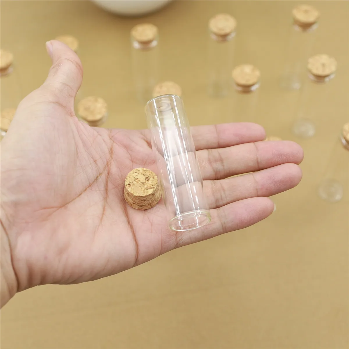 24pieces 22*70mm 15ml Corks Vial Glass Bottles Test Tube Stopper Mini Spice Bottles Container Small DIY Jars Tiny Bottles glass