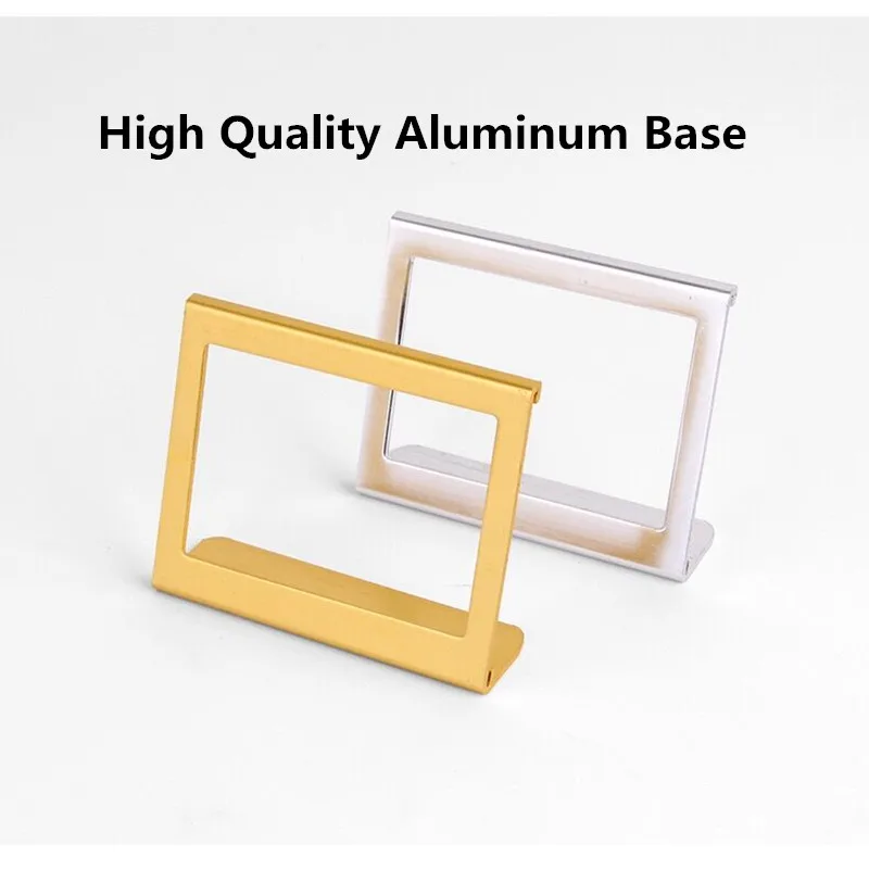 65x53mm Aluminum Mini Sign Holder Display Stand L-Shape Name Card Price Tag Label Counter Top Stand