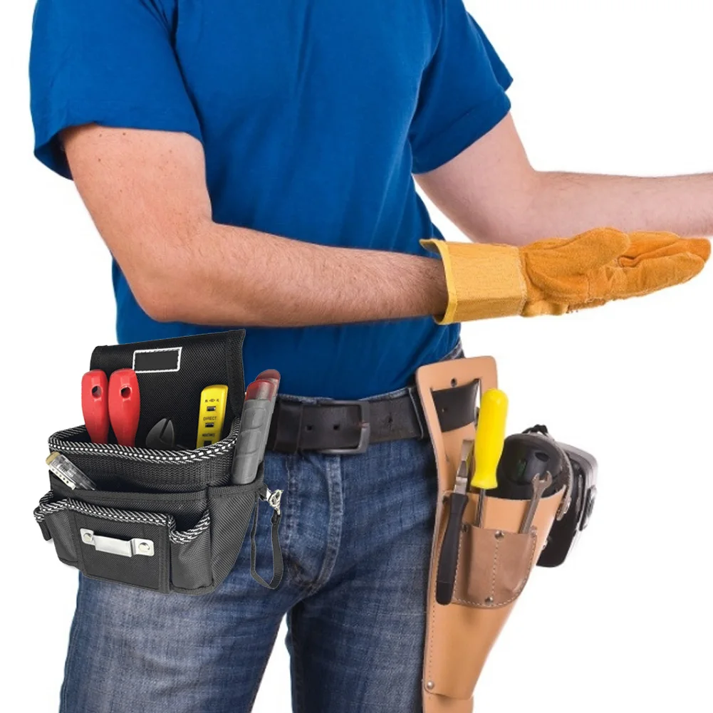 Elektricien Tool Pouch Instrument Hardware Opslag Pouch Oxford Doek Multifunctionele Tool Riem Tas Met Verborgen Reflecterende Strip