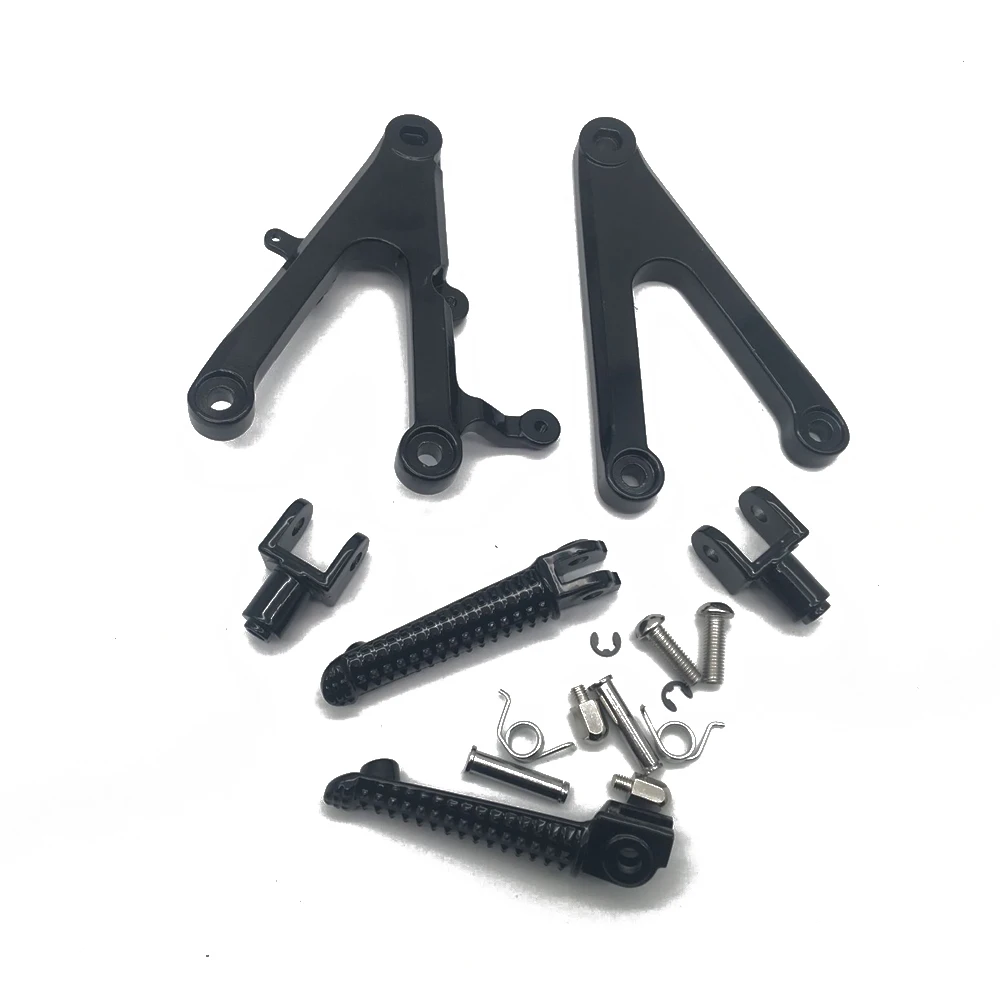 

Motorcycle Black Front Rider Foot Pegs Footrest Bracket Fit For Yamaha YZF R1 2002-2003