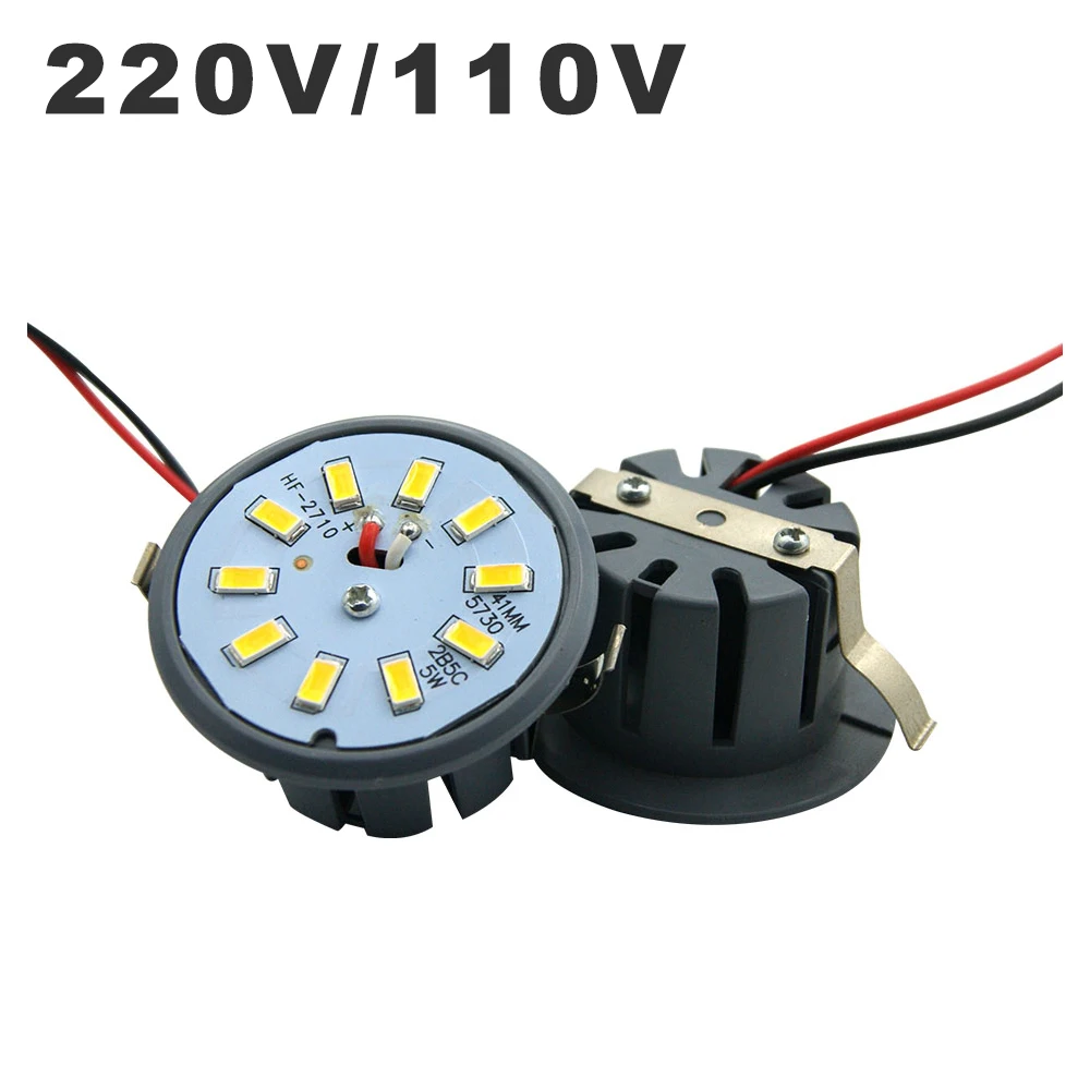 Lámpara LED empotrada de 220V y 110V, bombilla LED integrada de 3W, 5W, 6W, para techo redondo, paraguas