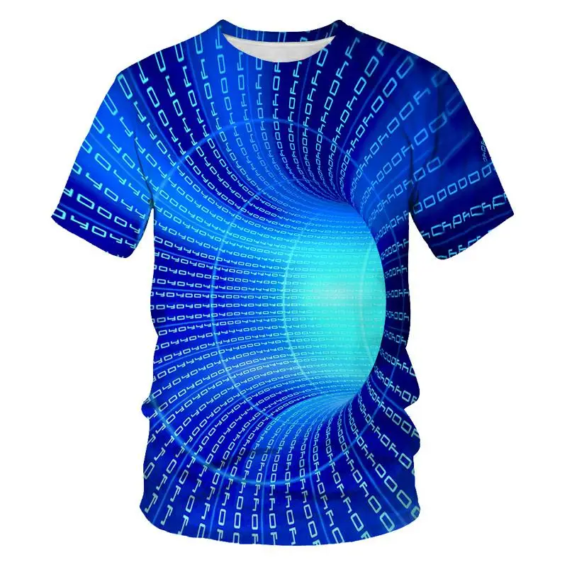 

New Three-dimensional vortex T-shirts Men's Summer 3D Print Casual 3D T Shirt Tops Tee XXS-6XL