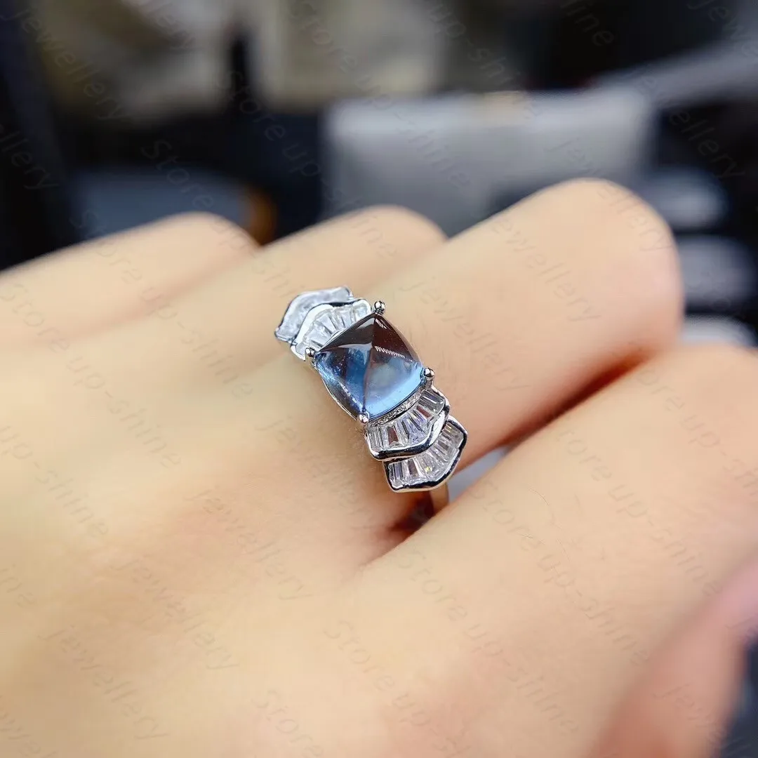 

Natural Topaz Ring 925 Silver Women's Ring Luxury Atmosphere Fashion All-match