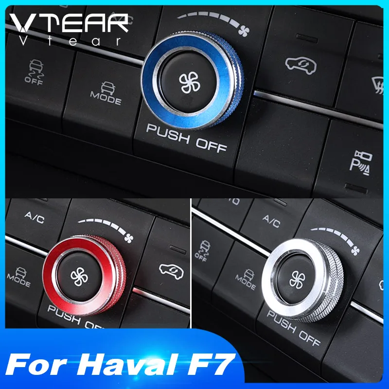 Vtear for Haval F7 F7X heater knob cover decoration AC switch button knob panel trim interior moulding car-styling accessories