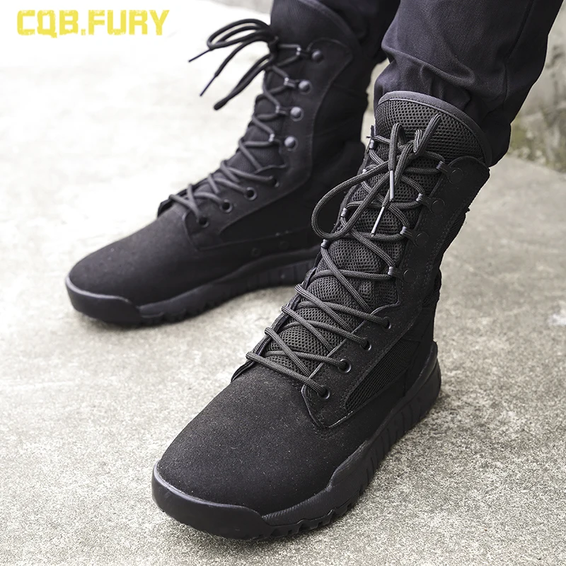 Botas de Combate Tático de Forças Especiais Masculinas, Malha Respirável, Ultra Leve, Verão, 07, Alta Ajuda
