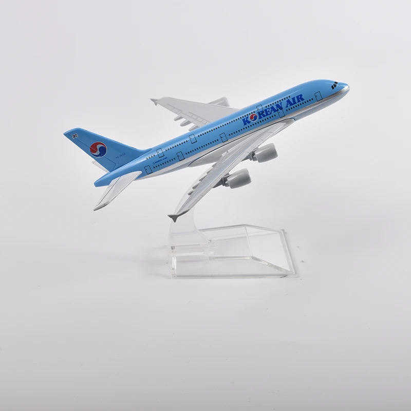 JASON TUTU 16cm Korean Air Airbus 380 Airplane Model Plane Model Aircraft Diecast Metal 1/400 Scale Planes Dropshipping