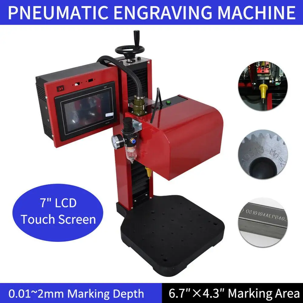 

7" Touch screen 170*110mm Pneumatic Dot Peen Marking Machine with Smart Computer Technology For Vin Code Metal Printer