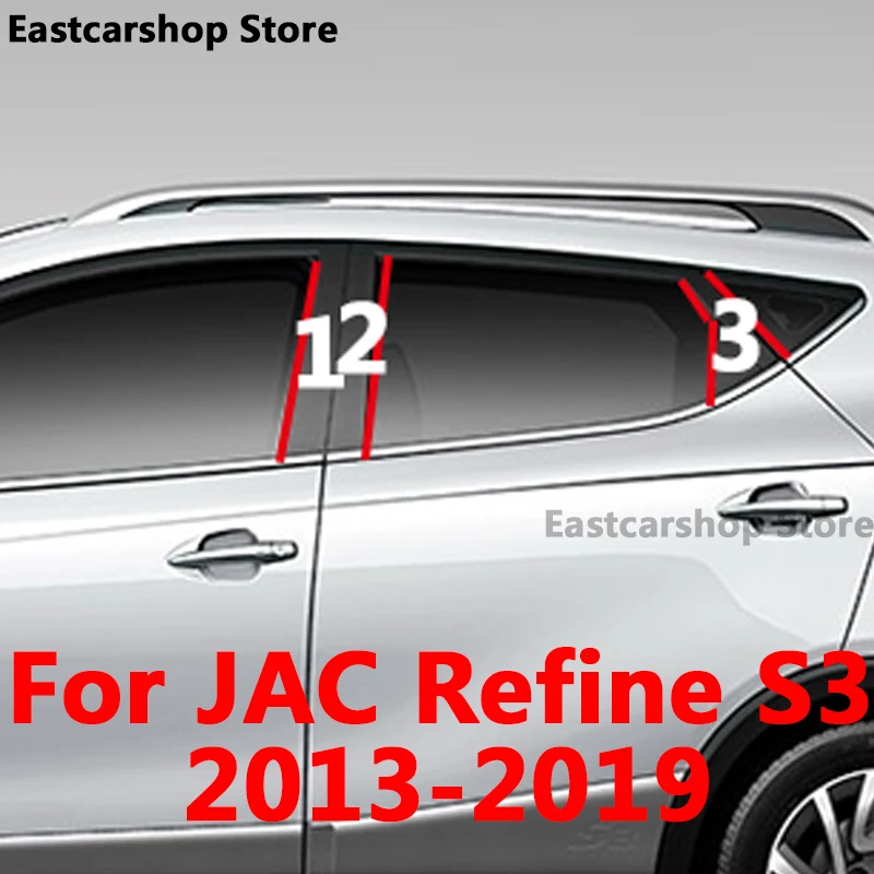 

For JAC Refine S3 2019 2018 2017 Car Middle Column PC Window Trim Decoration B C Pillar Strip Sticker Accessorie 2013-2015 2016