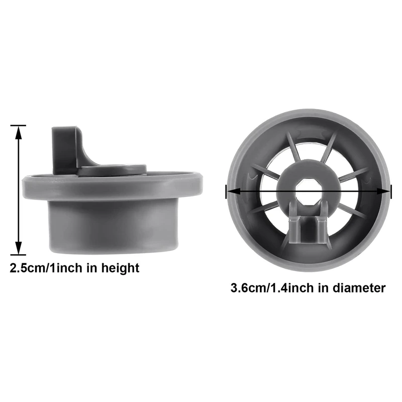 AD-8Pcs Dishwasher Wheel Durable 165314 Dishwasher Lower Rack Wheel Replacement Fit for Whirlpool and Kenmore Dishwasher