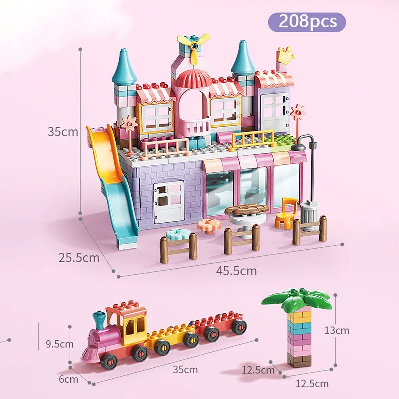 Princess Castle Friends City House Fantasy Garden Villa Model Building Blocks Creative Educational Toys for Girls Christmas Gift