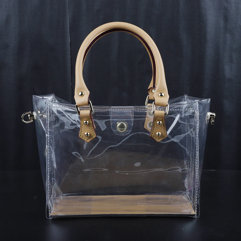 2pcs Leather Purse Handles Replacement Tote Bag Strap for Women DIY Handbag Shoulder Straps Bag Belt Handmade Accessories 40cm