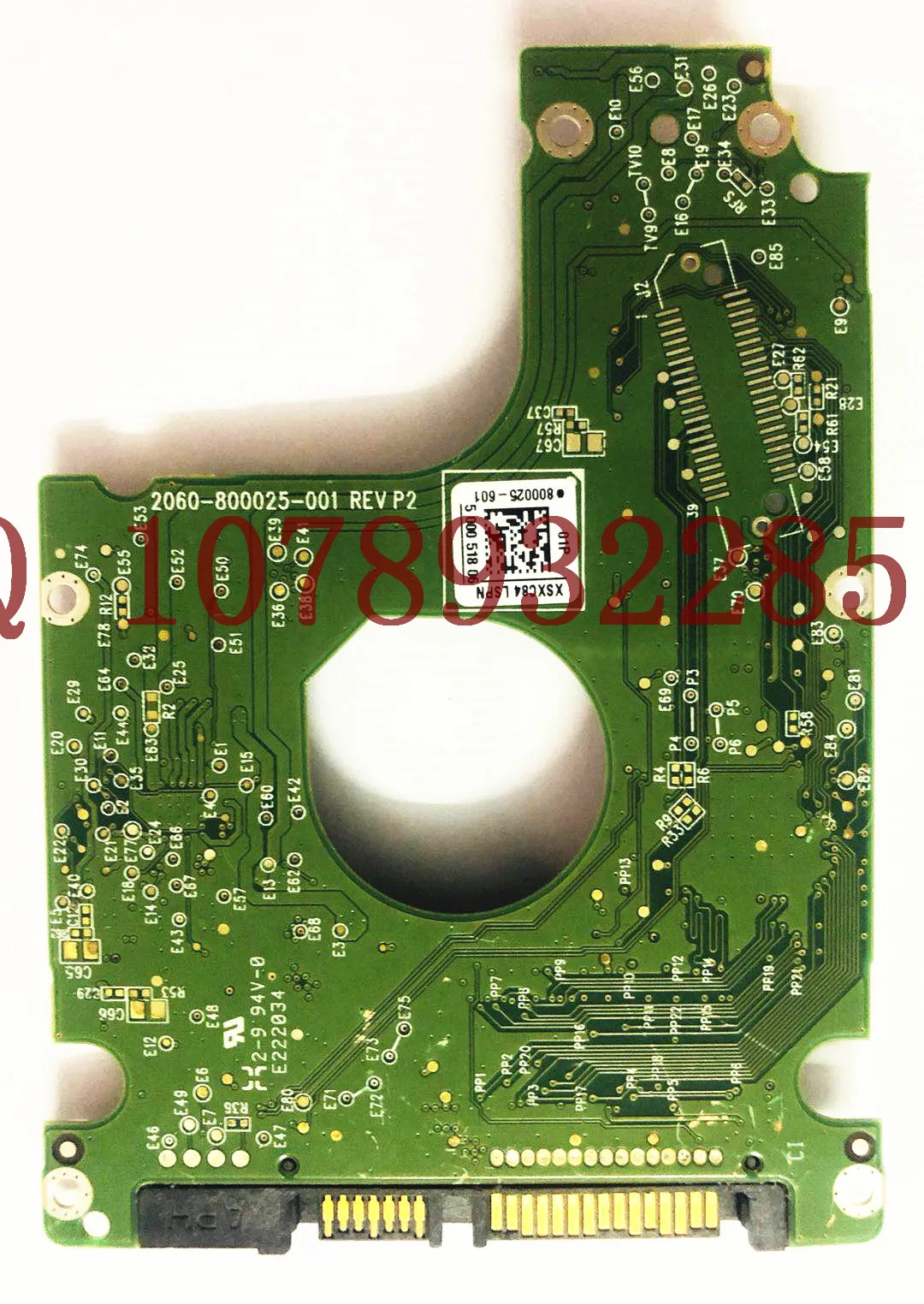 2060-800025-001 REV P2 , 2060 800025 001 / 800025-601 Western Digital notebook hard drive circuit board SATA  / WD5000LPCX