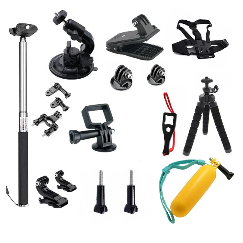 

19 in 1 action camera accessories kits clip base selfie stick Chest backpack clip for gopro / dji pocket /osmo pocket 2 camera