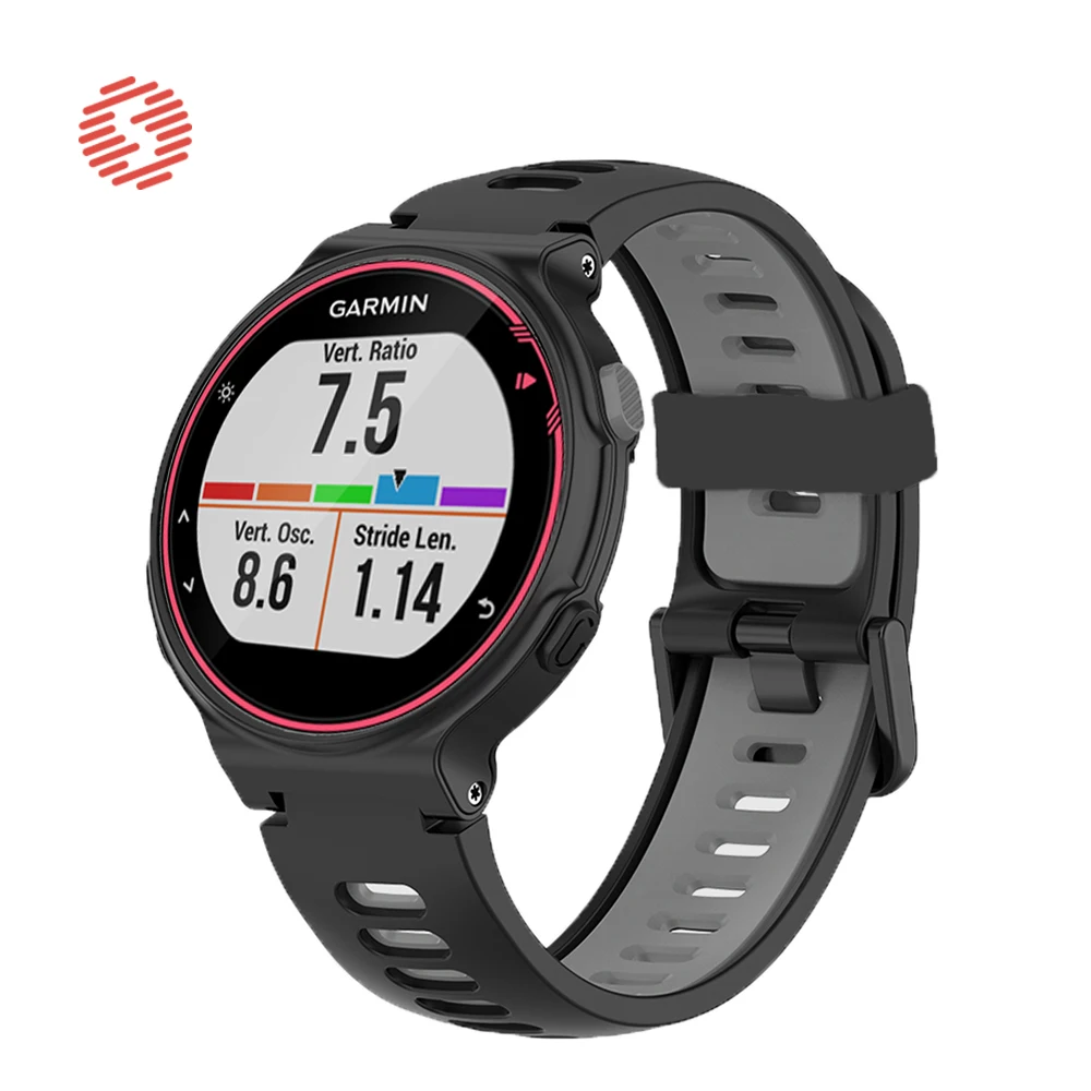 ShengOne Soft Silicone Bracelet Strap for Garmin Forerunner Series 220 230 235 620 630 735XT Watch Band Replacement for Garmin