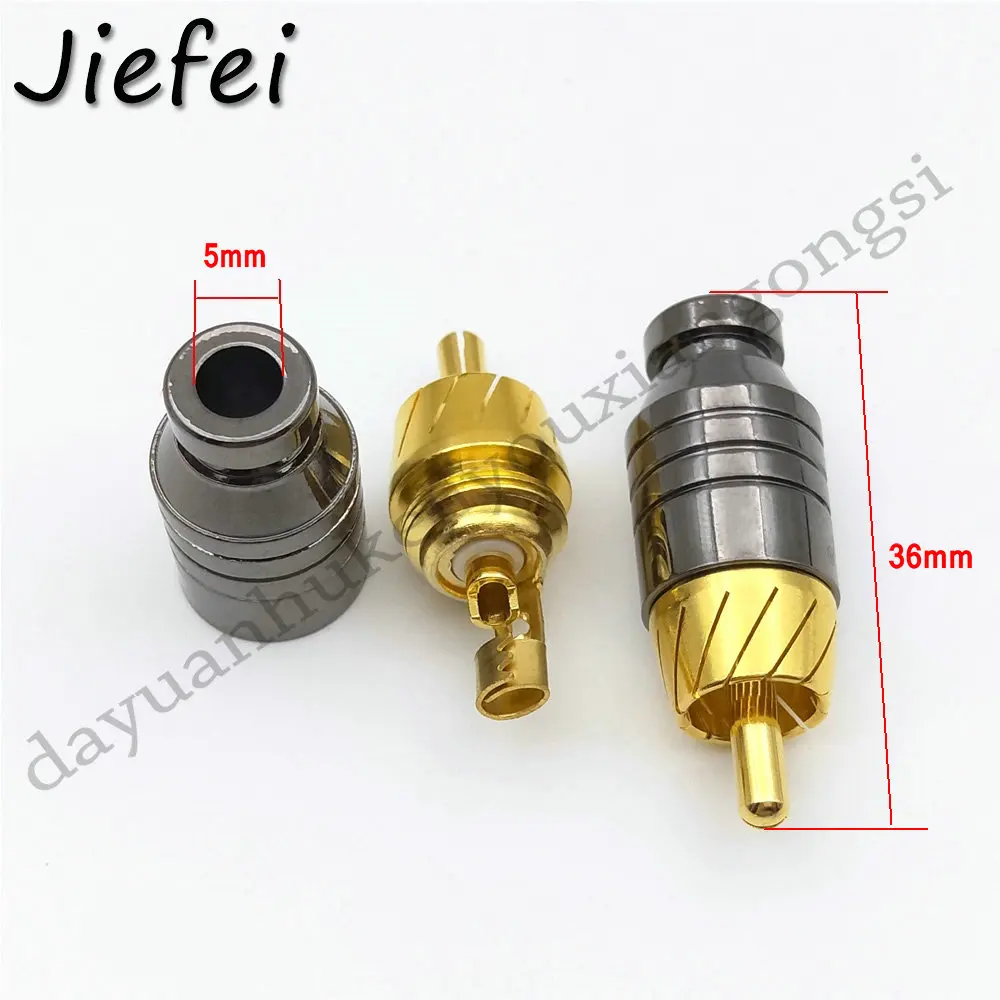 50pcs brass Gold Plated RCA Male Plug Connector soldering New