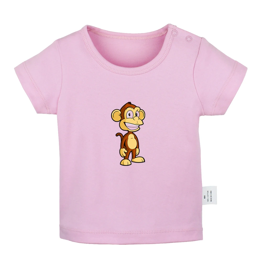 Cartoon Road Runner Bird Monkey Sea Turtle Tortoise Newborn Baby T-shirts Toddler Graphic Solid Color Short Sleeve Tee Tops