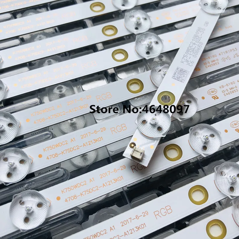 

20pcs/lot 9LEDs LED backlight strip for Phi li ps 75PUF6393 / T3 4708-K75DC2-A1213K01 / K750WDC2 A1