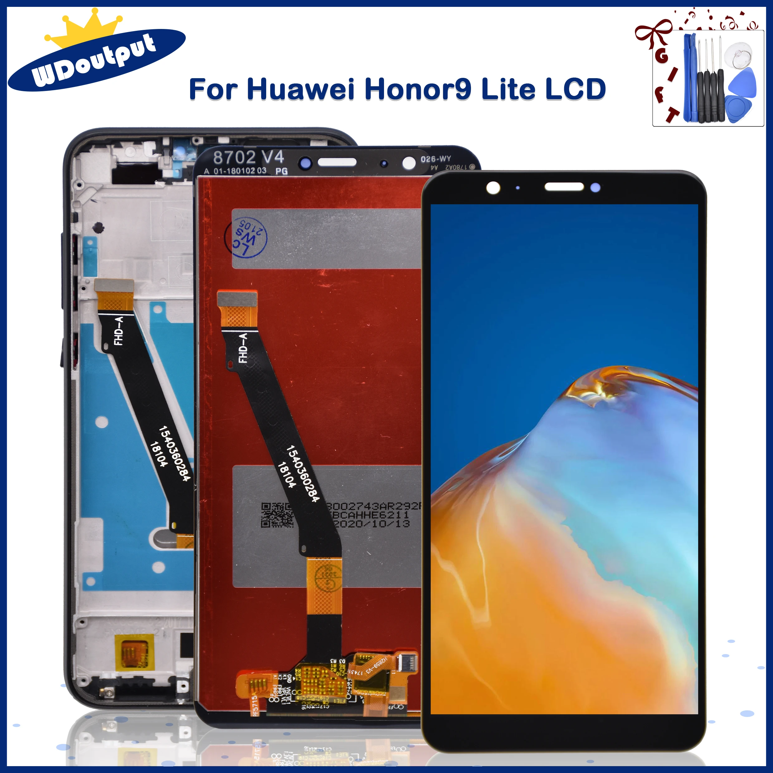 LCD touch screen with frame, 5.65 inch, for Huawei Honor 9 Lite