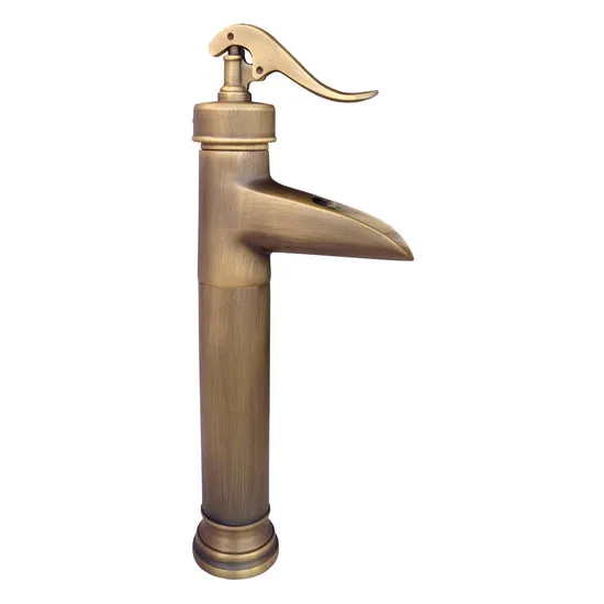 

Vintage Retro Antique Brass Single Handle One Hole Bathroom Basin Sink Faucet Mixer Water Tap Deck Mounted man038