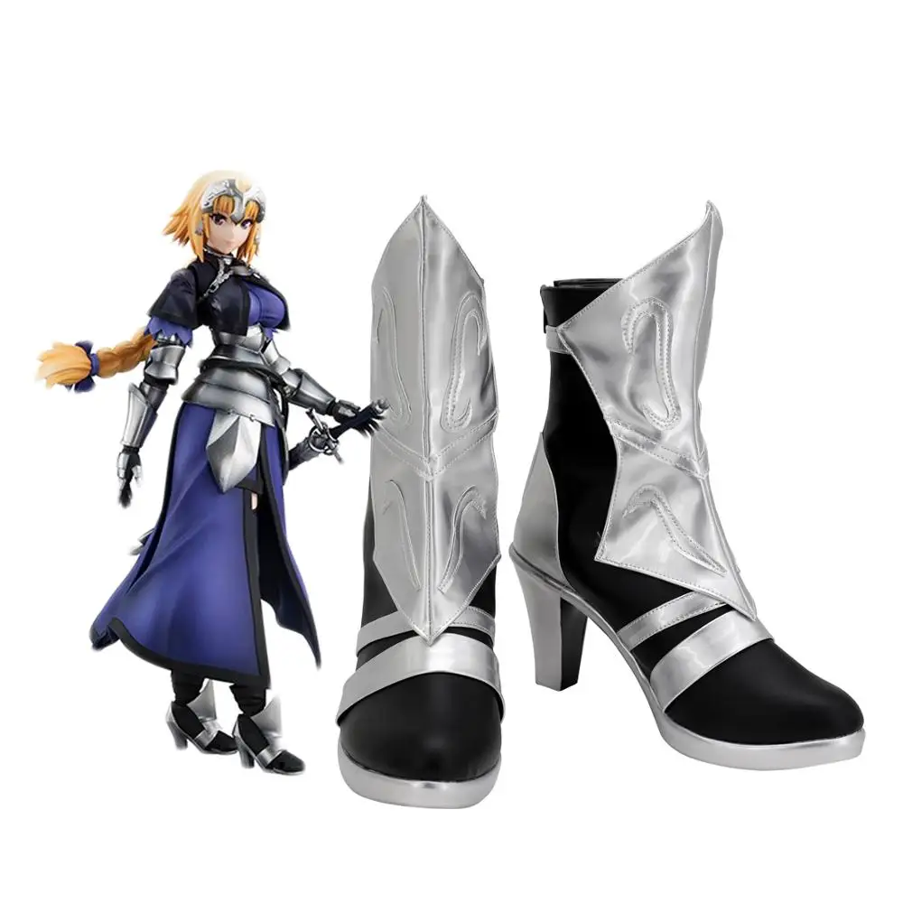 

Fate Jeanne Shoes Cosplay Fate Apocrypha Ruler Jeanne Cosplay Boots Silver Shoes Custom Made Any Size