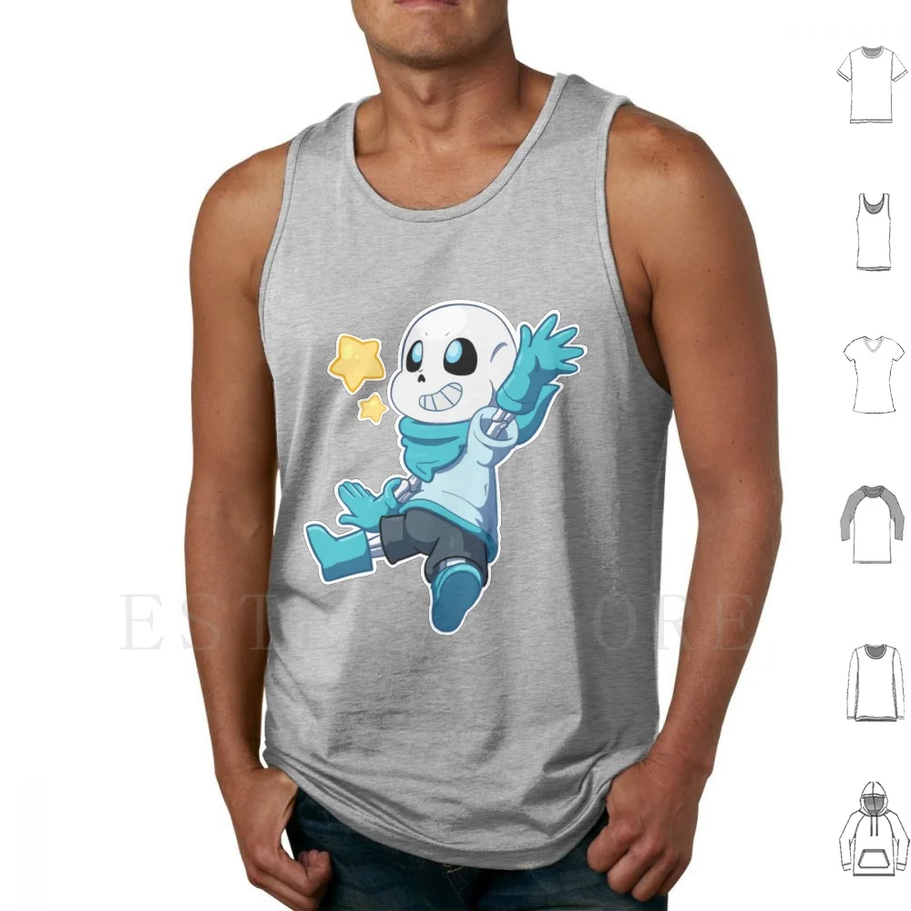 Swap Sans Tank Tops Vest Cotton Sans Underswap Undertale Blueberry