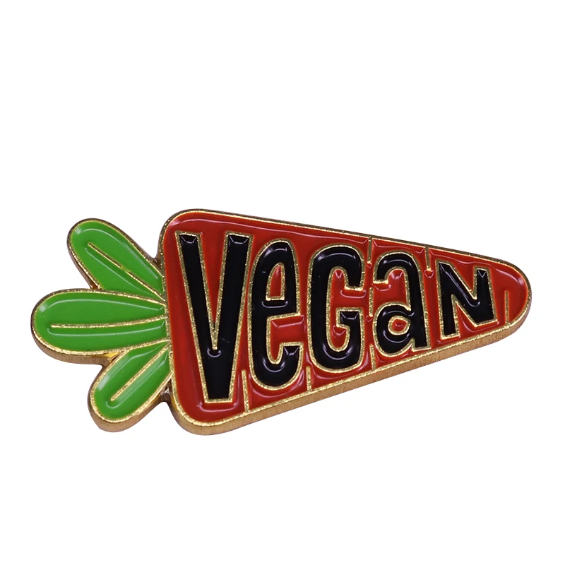 Carrot Enamel Pin Vegan Badge Vegetable Food Brooch Vegetarian Veganism Health Fitness Accessories