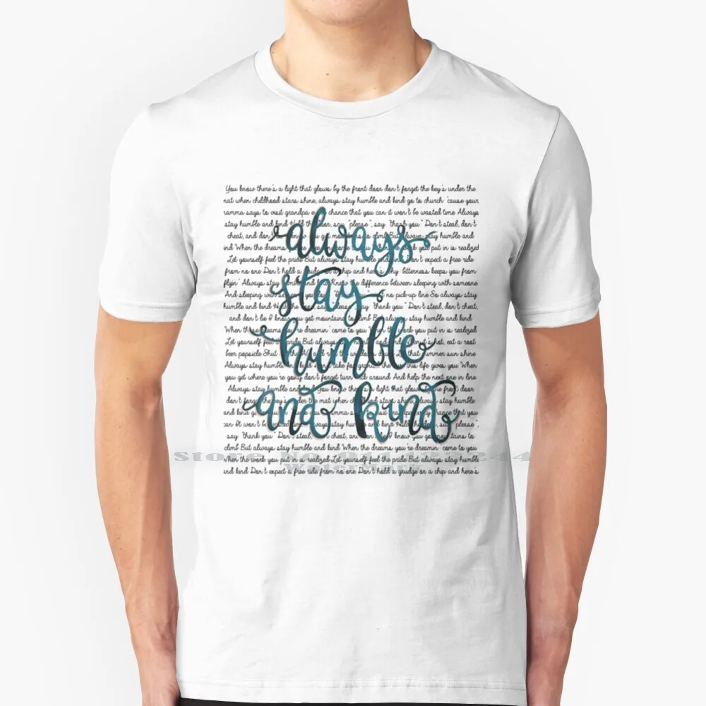 Humble And Kind T Shirt Cotton 6XL Tim Country Humble And Kind Lyrics Tumblr Watercolor Qoutes Words