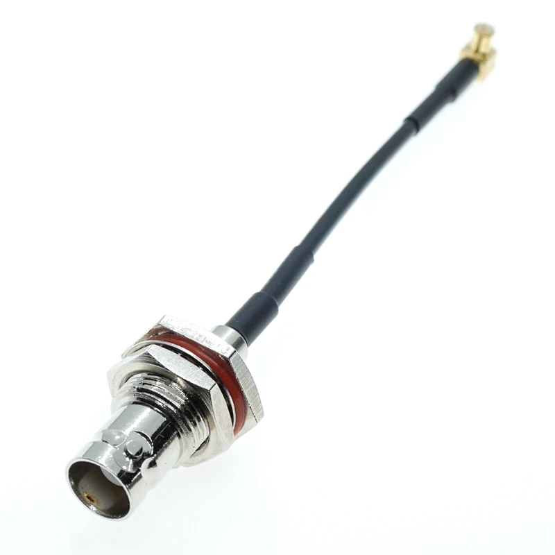 

MCX Male Plug Right Angle RA to BNC Female Nut Bulkhead RG174 Coaxial Cable Pigtail Jumper