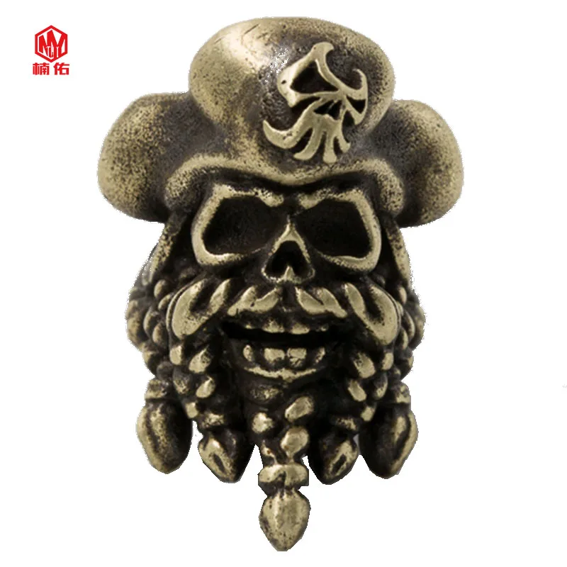 1PC EDC Paracord Beads Pirates Of The Caribbean Retro Brass White Copper Oxide  Umbrella Rope Cord Lanyard Pendants Knife Beads