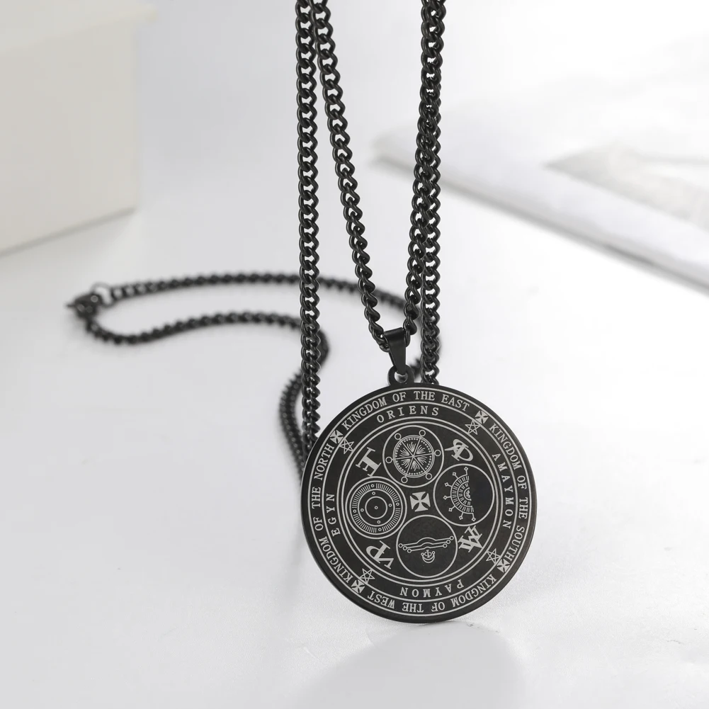 Dawapara Four Powerful Archangels Necklace The Seals of The Four Emperors Kingdom of Spirits Rulership Stainless Steel Amulet
