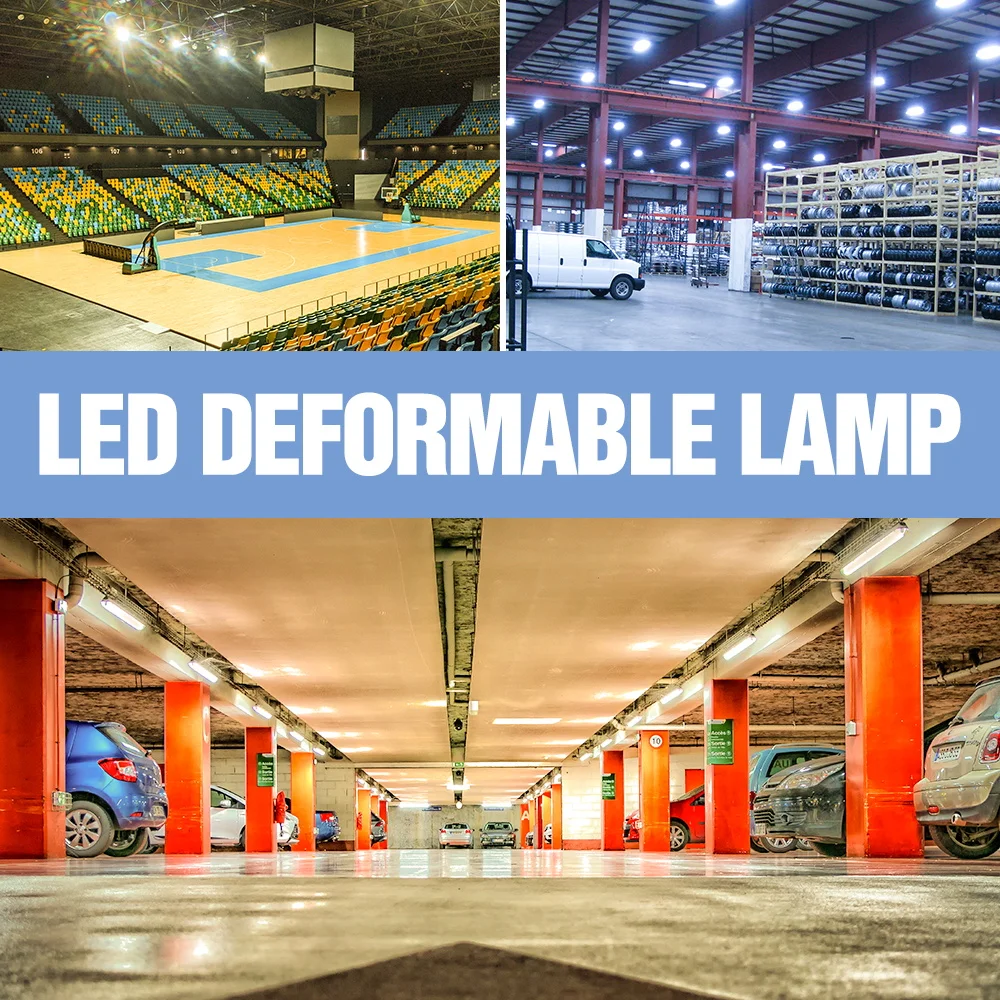 Imagem -06 - Lâmpada de Led E27 E26 Luz de Garagem Led para Garagem 220v Folhagens Luz Deformável 40w 60w 80w Iluminação para Oficinas ao ar Livre Porão