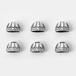 10Pcs Tibetan Silver Big Oval Hole Cord End Caps For DIY 16x9mm Flat Leather Cord Necklace Bracelet Jewelry Making Supplies