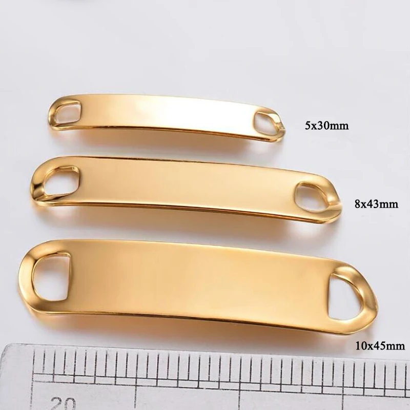 10pcs Blank Bar Connector Silver Gold Colour Stainless Steel DIY Bracelet Necklaces Jewelry Makings Tag Findings