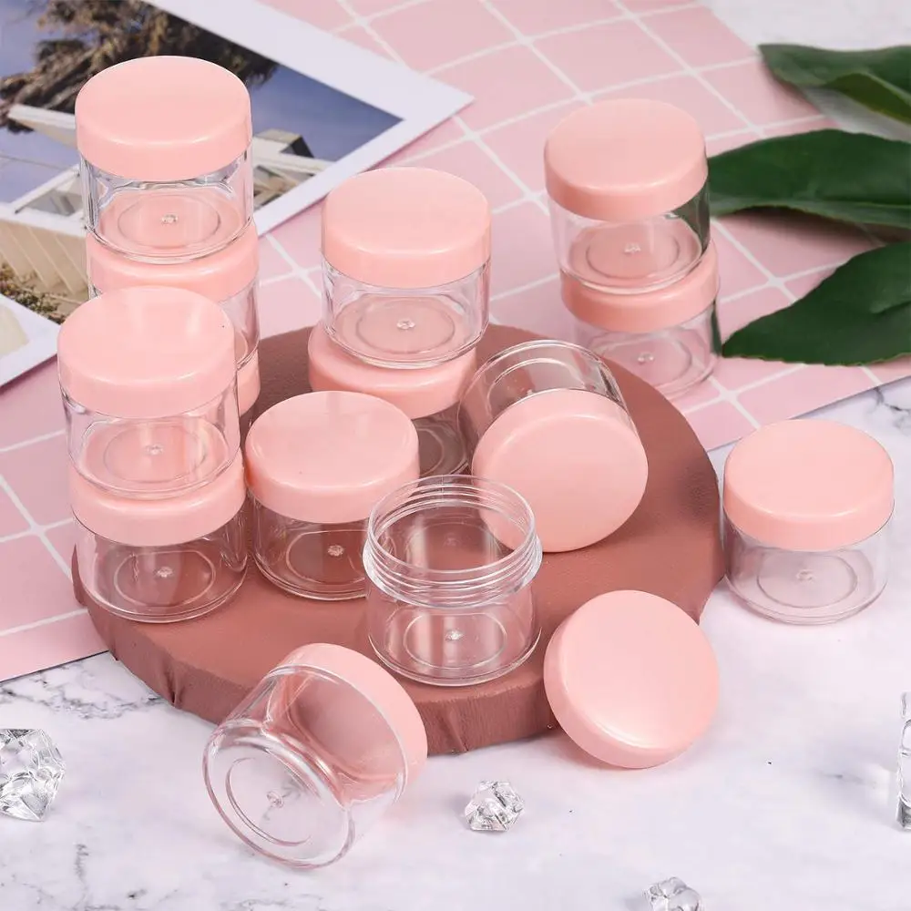 20Pcs 20ml Acryl Runde Klare Gläser mit Deckel für Lippen Balsame Cremes DIY Machen Up Kosmetik Proben lip glanz Container Set