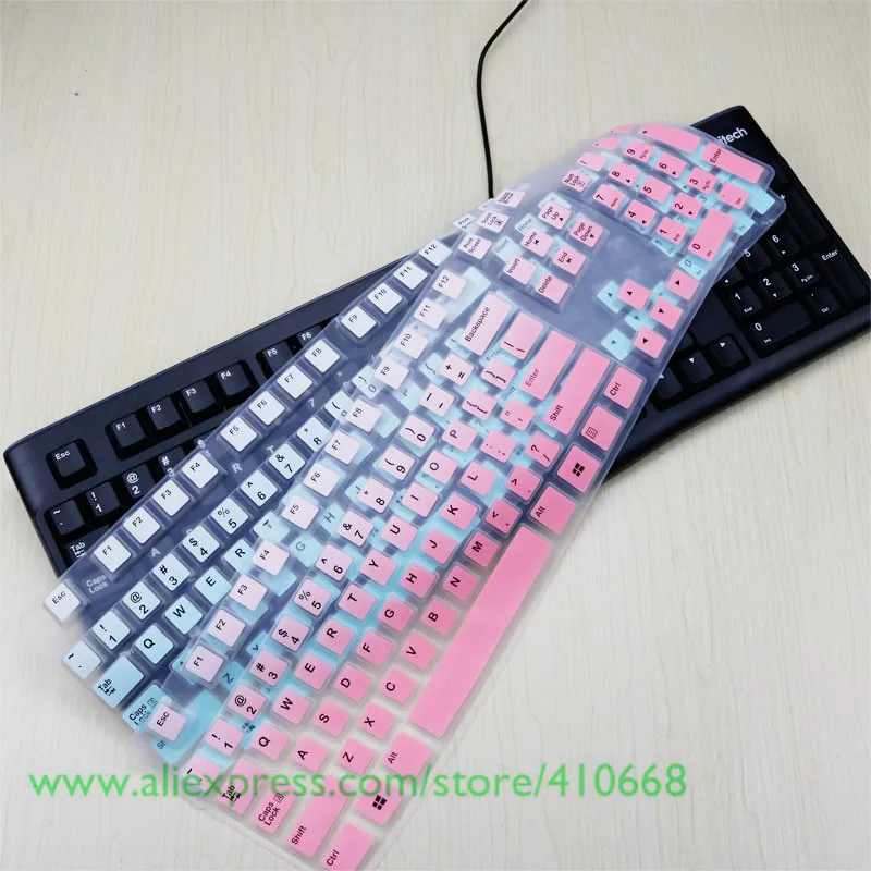 Waterproof Silicone Desktop Keyboard Cover Protector Skin For Logitech MK120 K120 Computer Dust Cover Film