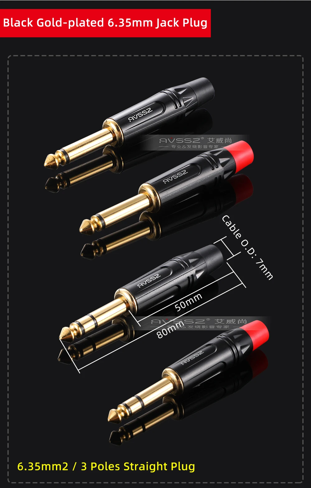 6,35/6,5 TS Mono TRS Stereo 2/3 Kern Schweißen Stecker Gitarre Kabel Musical Instrument Audio Mikrofon Kabel Gerade kopf Ellenbogen Stecker – Detail 6