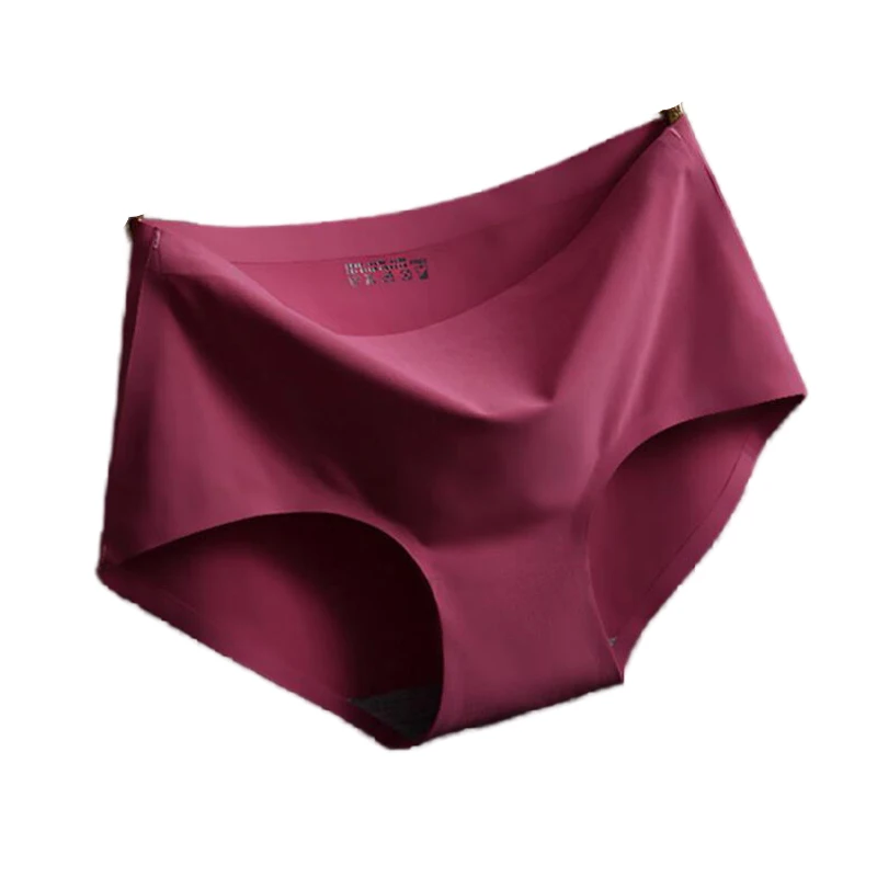 Seamless Panties Women Underwear Mid-rise Sexy M L XL Size Briefs Lingerie Ice Silk Intimates