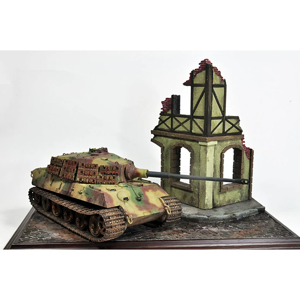 MagiDeal Militare Diorama Scenario Rovine Angolo Casa 1/35 Sabbia Tabella Edifici