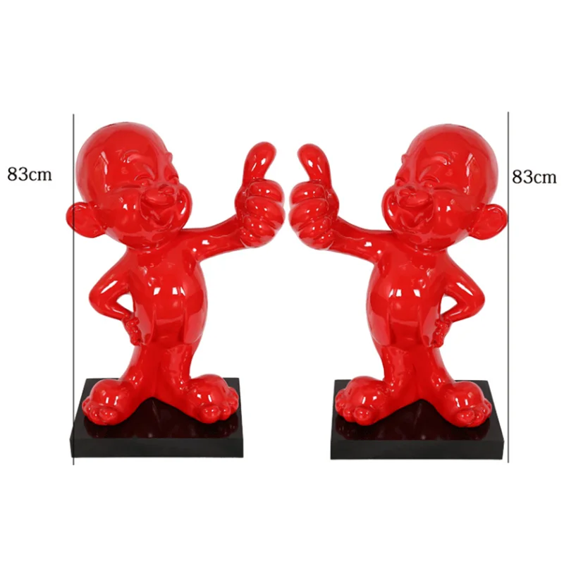 ديكور الغرفة الثناء الرجل الأحمر التماثيل شخصيات مجردة المنحوتات اكسسوارات المنزل التماثيل الداخلية الراتنج حلية الهدايا #4