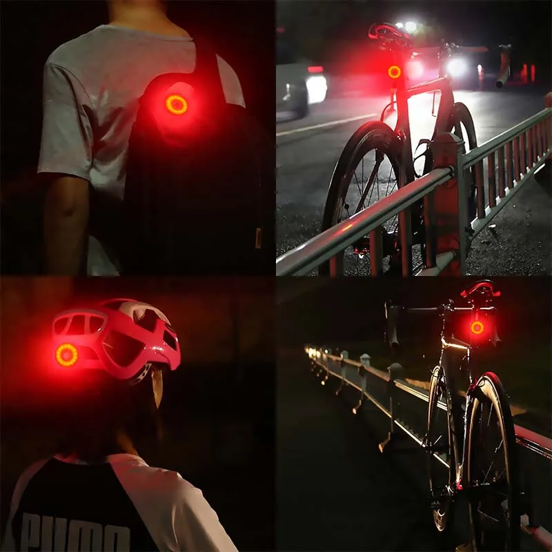 Mini LED Bike Rear Light USB Rechargeable Bicycle Taillight MTB Helmet Lamp Night Cycling Safety Warning Backpack Flash Lights