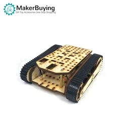 Wooden tracked tank chassis Tracking obstacle avoidance smart car Wali Maker education hands-on DIY kit