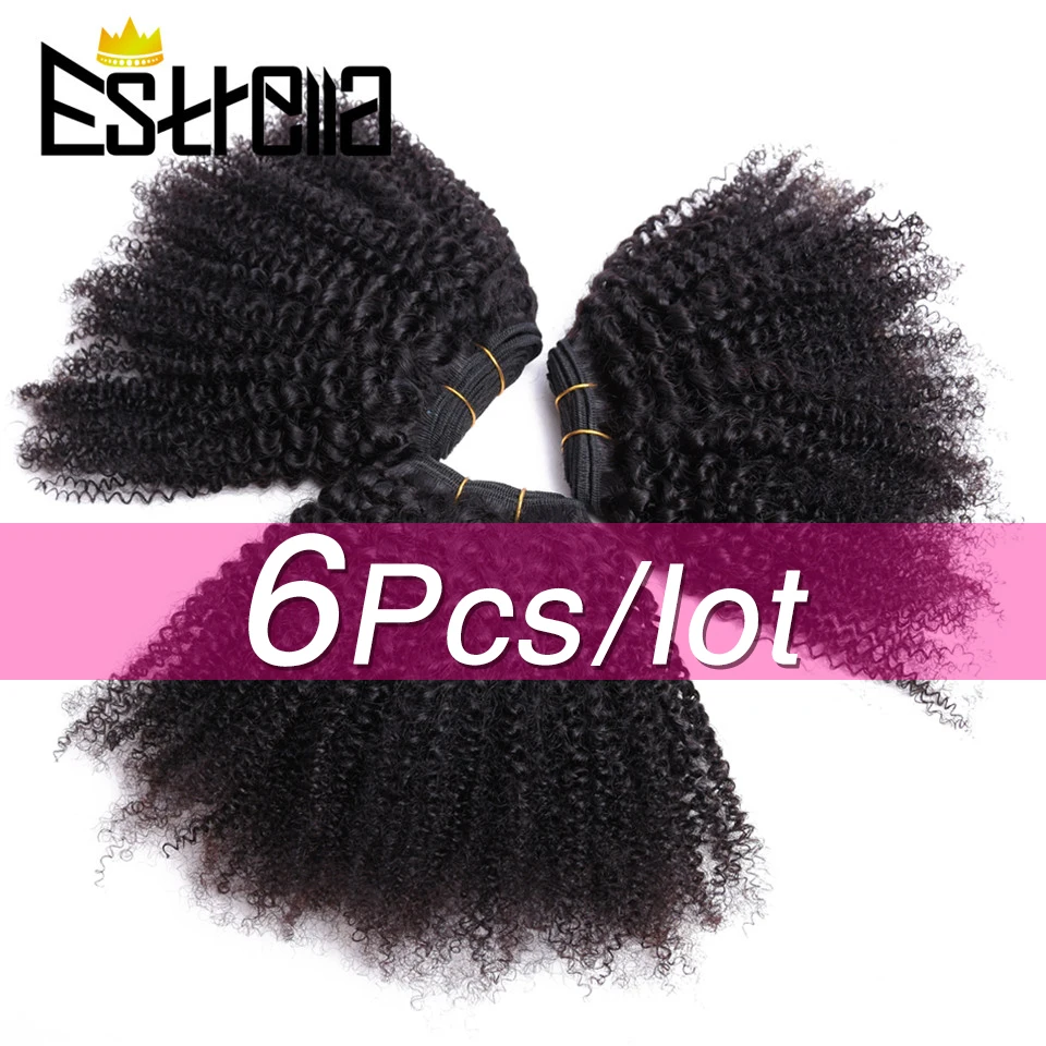 Afro Kinky Curly Hair Bundles 100% Human Hair Bundles Remy 6Pcs/Lot Mongolian Bundles Deal Afro Kinky Human Hair Extensions