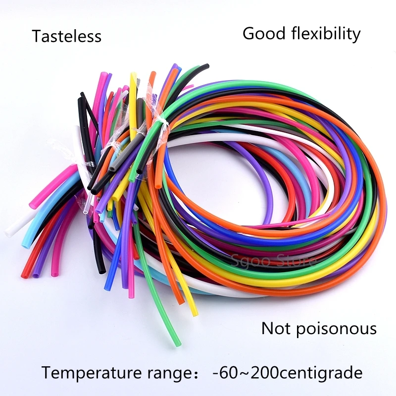 1 متر ID 2 3 4 5 6 7 8 9 10 مللي متر ملون مرنة سيليكون جل الأنابيب سلامة الغذاء مستوى أنبوبة مرنة حوض السمك موصل المياه خرطوم #2