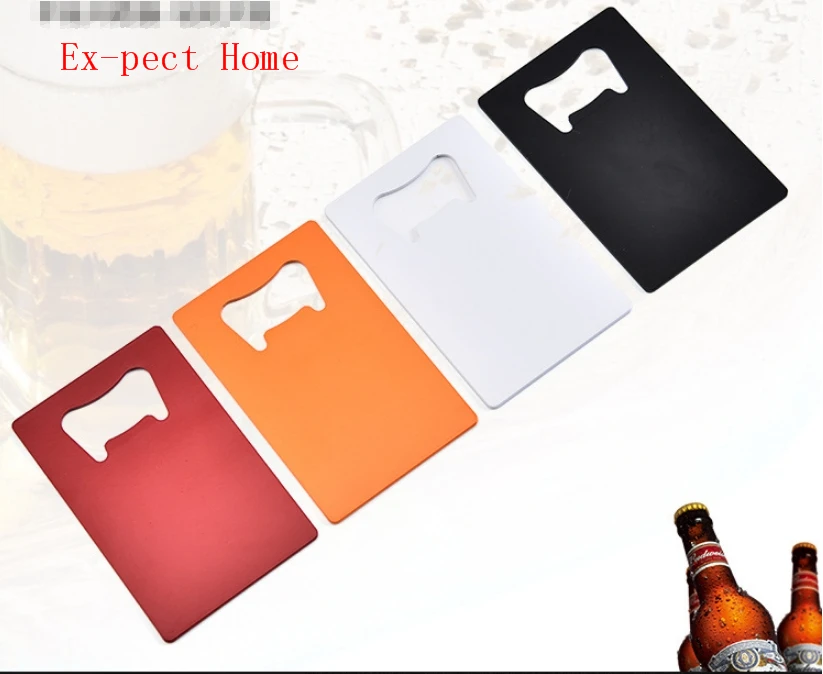 

500pcs Wallet Size Stainless Steel Opener 4 Colors Credit Card Beer Bottle Opener Business Card Bottle Openers Wholesale