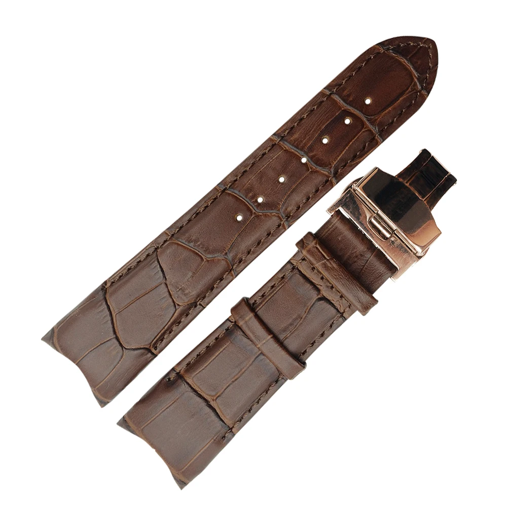 Handmade Genuine Leather Watch Band for Tissot T035 PRC200 T055 T097 Watchband Butterfly Buckle Strap Wrist Bracelet