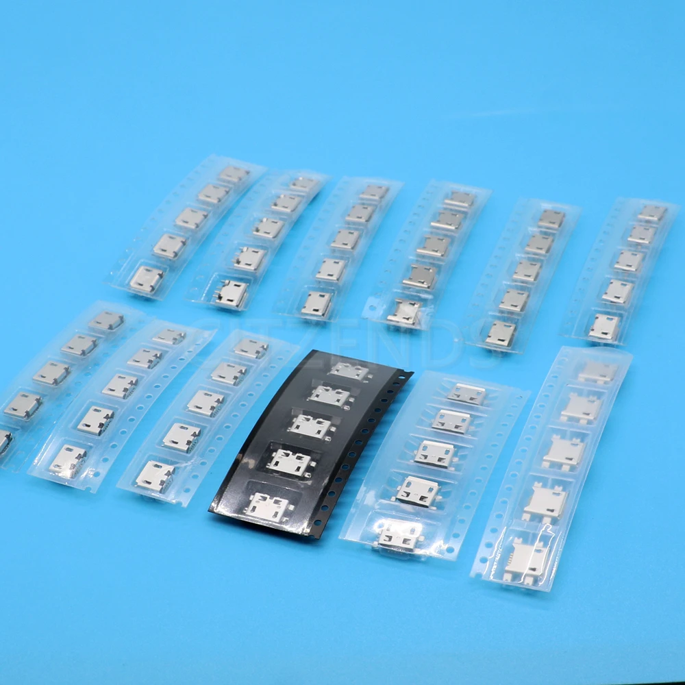 60pcs 12 Models Micro USB Connector 5Pin usb Jack Socket Female For MP3/4/5 Huawei Lenovo Meizu ZTE And Other Mobile Tabletels