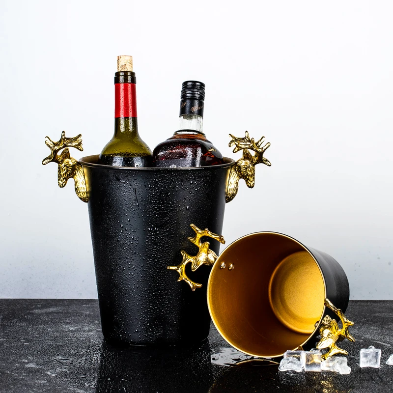 

Stainless Steel Ice Bucket Bar Party Wine Whiskey Beer Freeze Cooler Nordic Home Decoration Kitchen Tools Champagne Ice Bucket