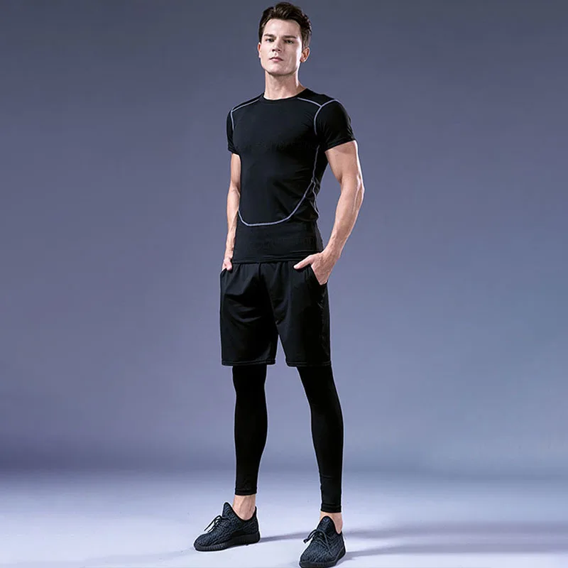 Youpin treino masculino ginásio fitness compressão esportes terno roupas correndo jogging esporte wear exercício collants de secagem rápida terno