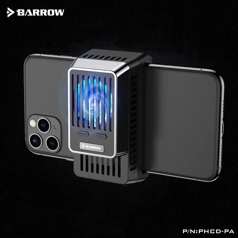 

Barrow Mobile Phone Semiconductor Cooler Cellphone Heat Sink Cooling Fan With Back Light Portable Refrigerator 65~80MM PHCD-PA